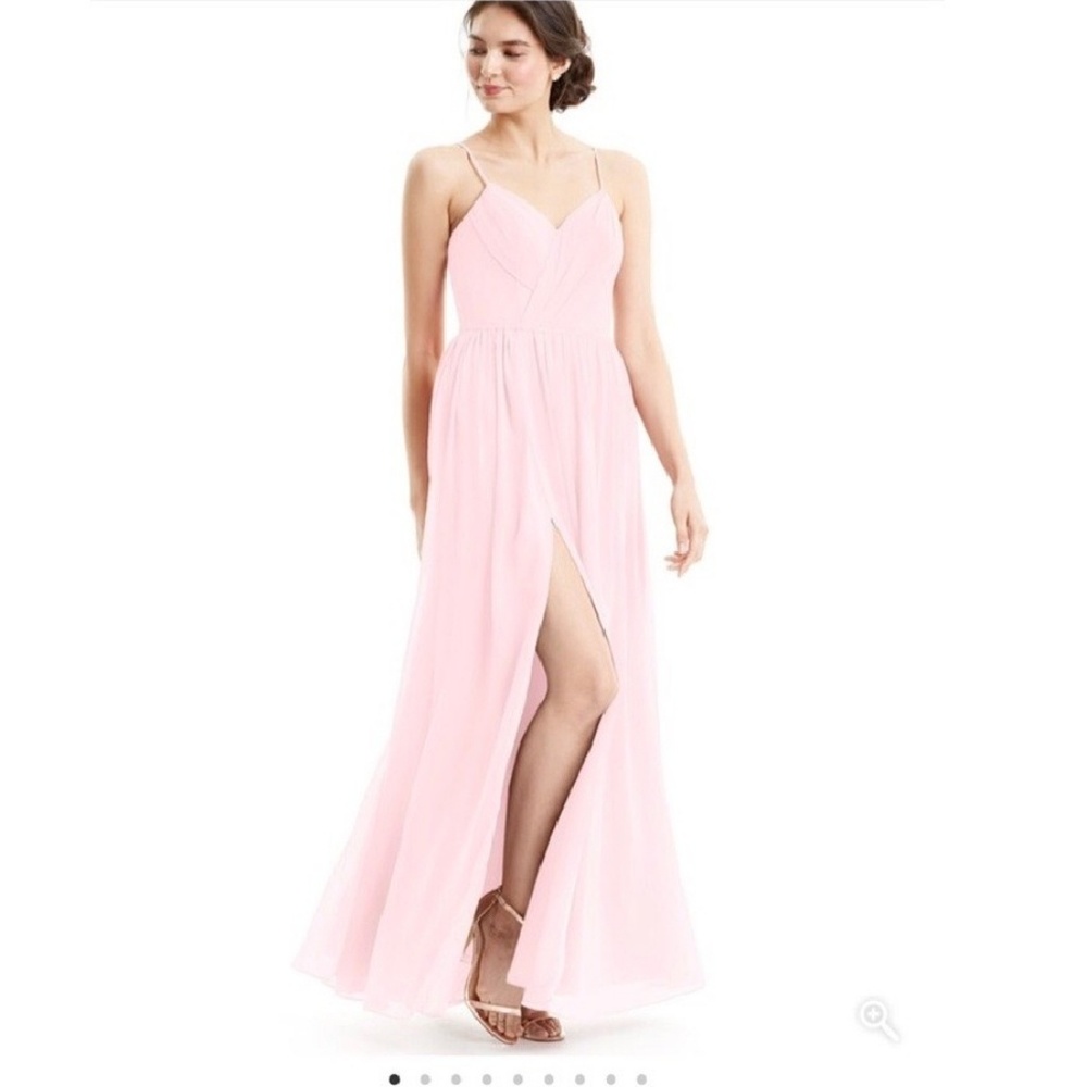 Azazie Cora bridesmaids dress in blushing pink